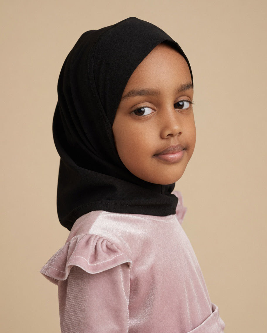 Midnight Black Kids Hijab – Fatma Veil Collection