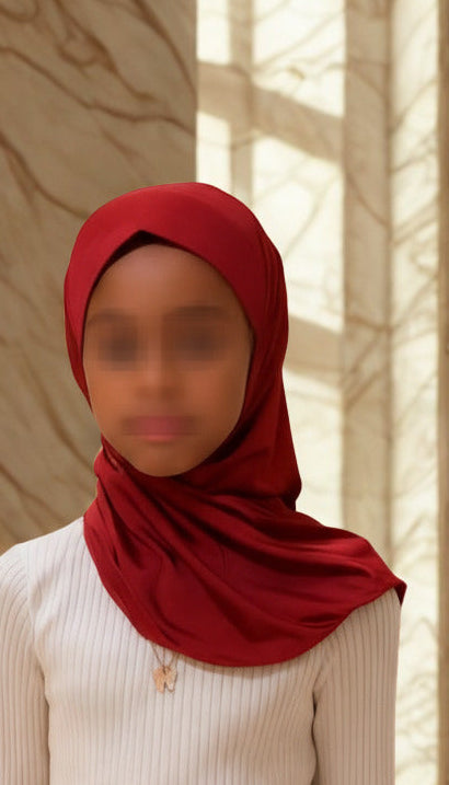 Fatma vail Collection – Ruby Red Kids Hijab
