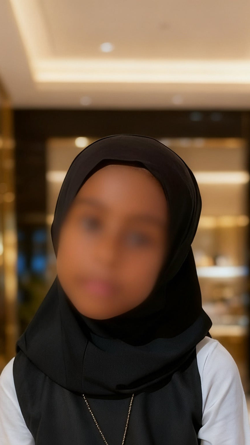 Midnight Black Kids Hijab – Fatma Veil Collection